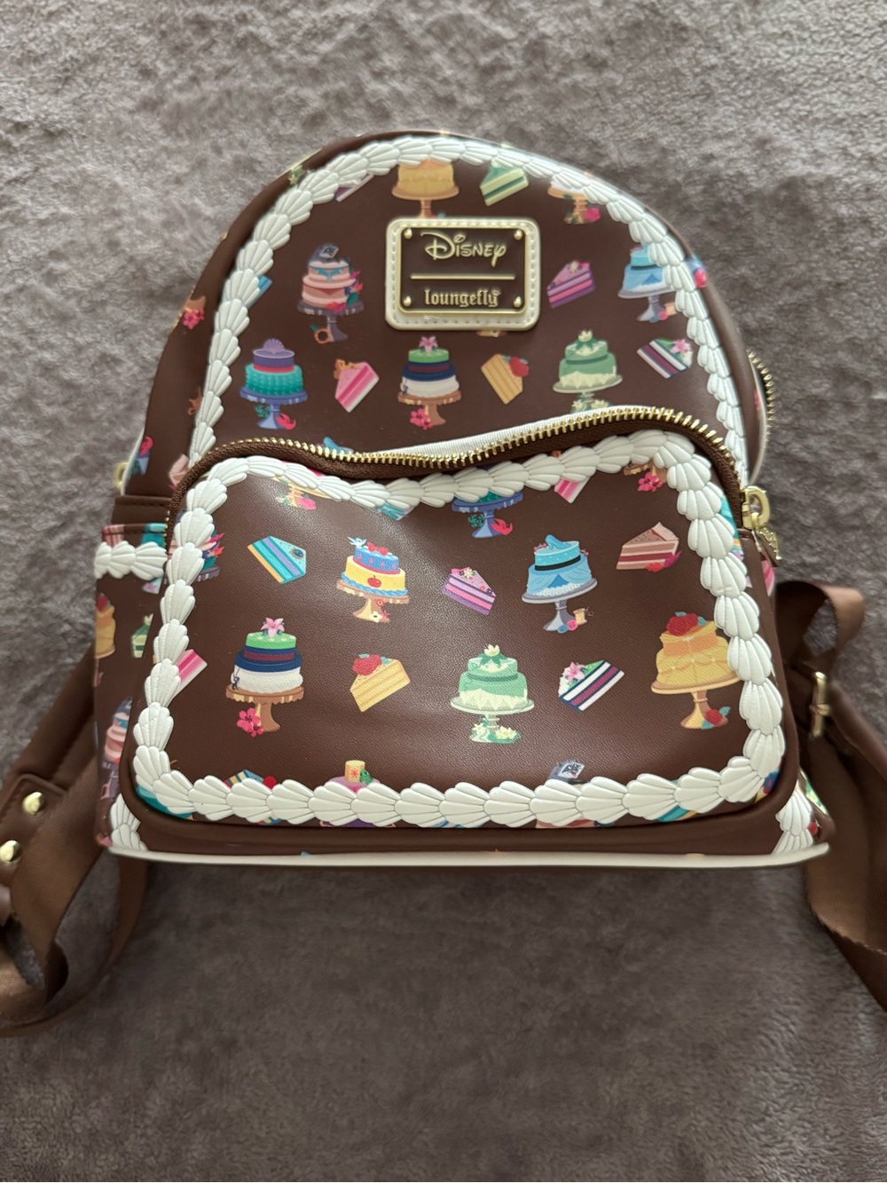 Loungefly Brown Cake Print Backpack for